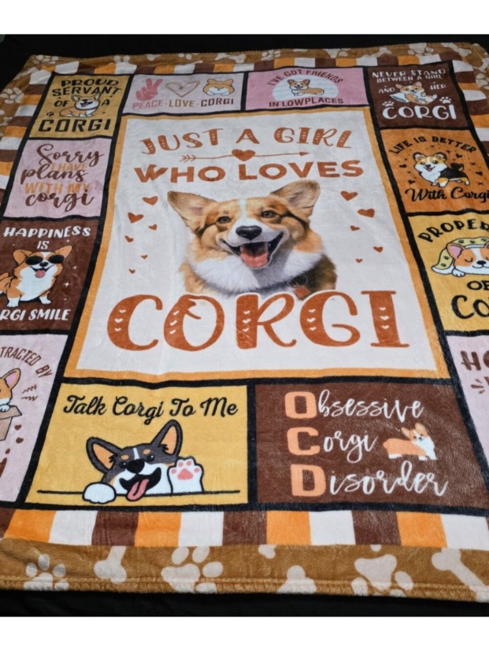 Cute Corgi Throw Blanket Just a Girl Who Loves Corgi Quotes Dog Lover Gift